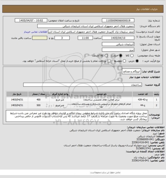 استعلام ایزوگام و مصالح
