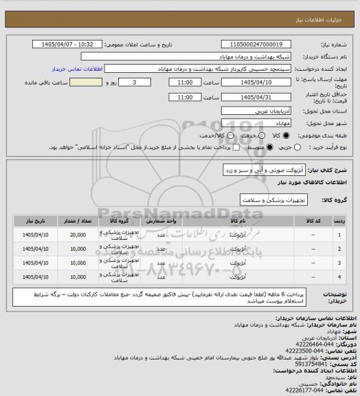استعلام آنژیوکت صورتی و آبی و سبز و زرد