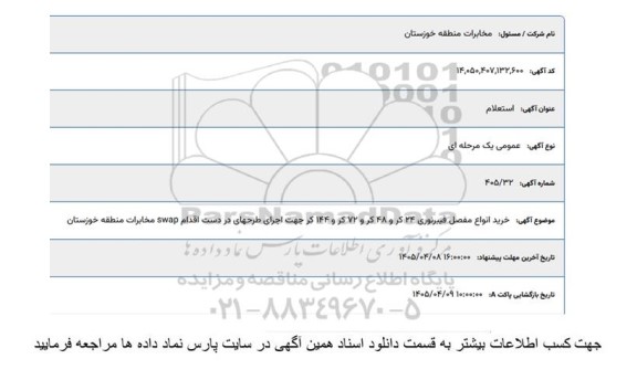 استعلام خرید انواع مفصل فیبرنوری