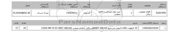 استعلام اقلام عمومی برقی