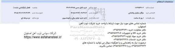 استعلام خرید کابل مسی