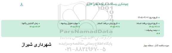 استعلام چوشکری و ساخت دریچه های فلزی