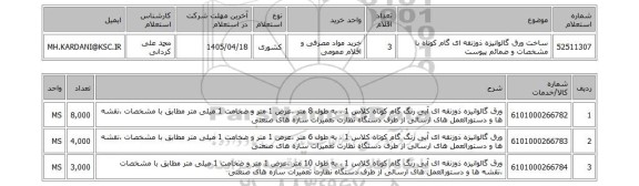 استعلام ساخت ورق گالوانیزه ذوزنقه ای گام کوتاه با مشخصات و ضمائم پیوست
