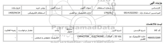 استعلام الکترونیکی، خازن الکترونیک دو قطبی