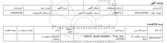 استعلام الکترونیکی، سون سگمنت آند قرمز
