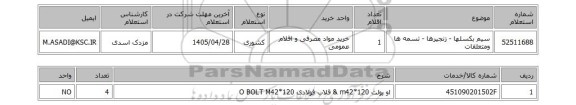 استعلام سیم بکسلها - زنجیرها - تسمه ها ومتعلقات