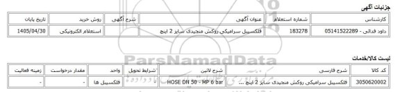 استعلام الکترونیکی، فلکسیبل سرامیکی روکش منجیدی سایز 2 اینچ