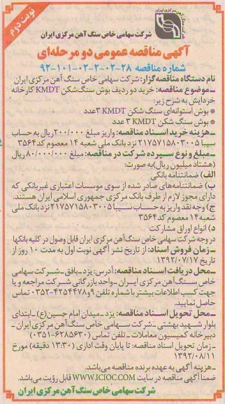 خرید دو ردیف بوش سنگ شکن KMDT کارخانه خردایش