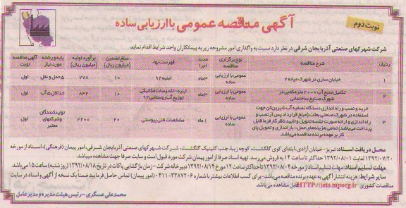 واگذاری خیابان سازی  و ...