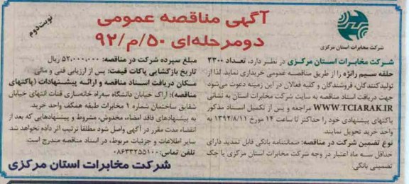 خریداری تعداد 2300 حلقه سیم رانژه
