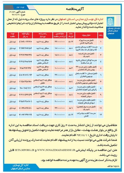 احداث مدارس استان 