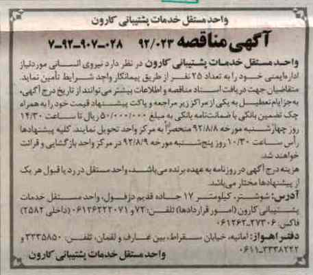 نیروی انسانی مورد نیاز اداره ایمنی خود 