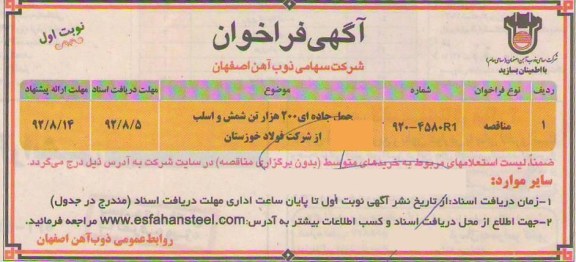 حمل جاده ای هزار تن شمش و اسلب از شرکت فولاد خوزستان