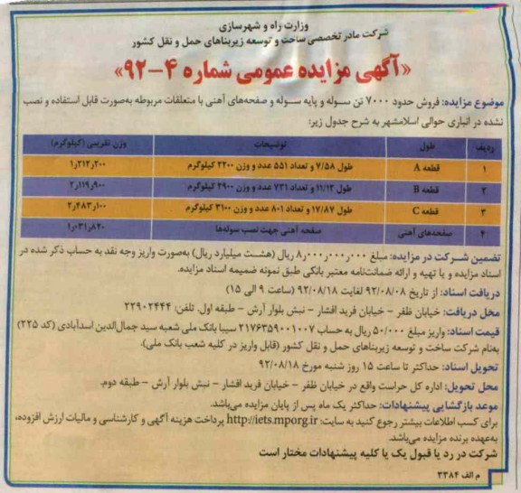 فروش حدود 7000 تن سوله