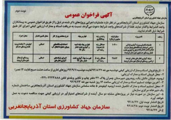 عملیات تکمیلی پروژه آبیاری بارانی اراضی کم فشار ایستگاه های پمپاژ مزارع