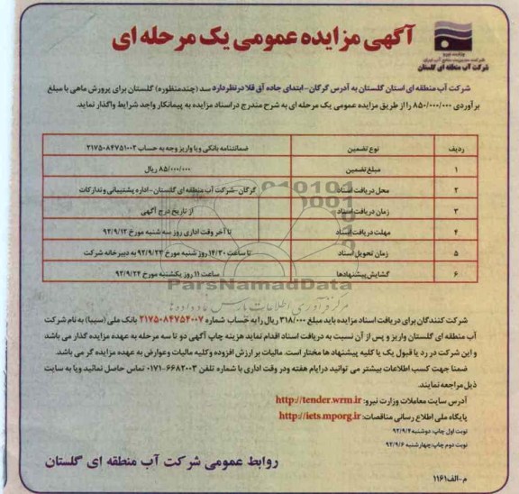 واگذاری سد (چند منظوره) گلستان برای پرورش ماهی