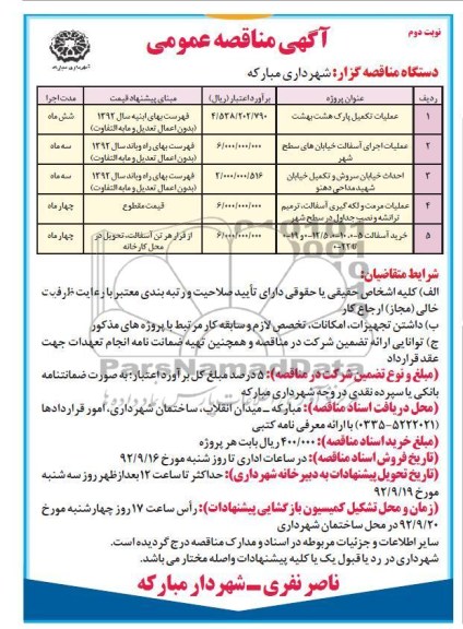 عملیات تکمیل پارک هشت بهشت....