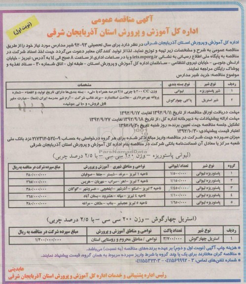 شیر مدارس