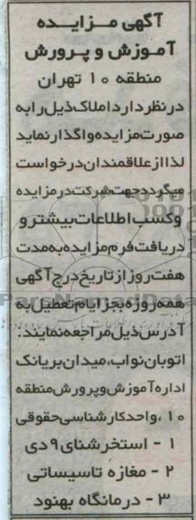 واگذاری استخر ،مغازه و درمانگاه