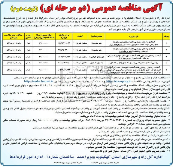 آسفالت راههای روستایی فاقد آسفالت شهرستان دنا دو راهی درب کلات - ده پایین - دشت بز ....
