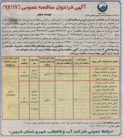 اجرای 6 کیومتر شبکه جمع اوری فاضلاب و ...