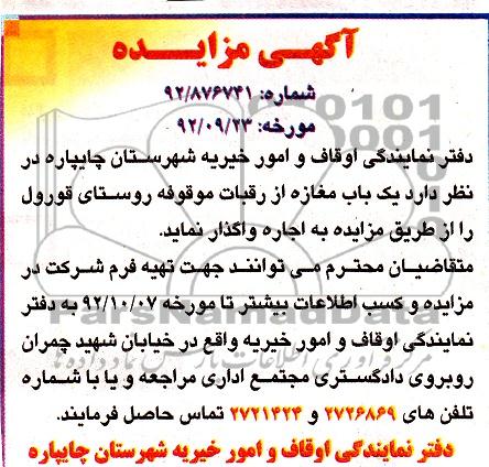 اجاره یک باب مغازه