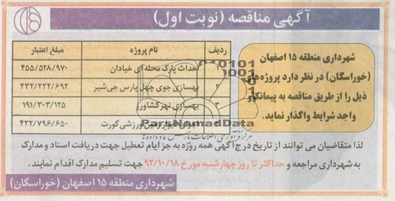  احداث پارک محله ای خیادان 