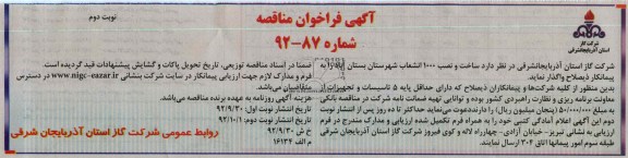 ساخت و نصب 1000 انشعاب 