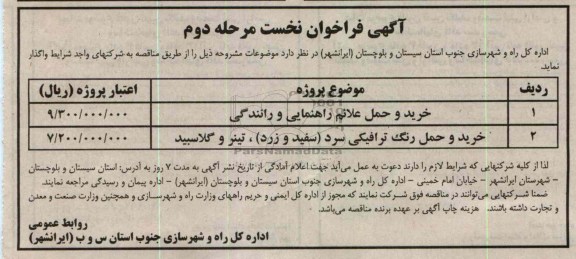 خرید و حمل علائم راهنمائی و رانندگی 