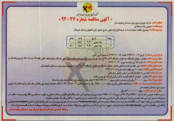 خرید انواع پایه بتونی 