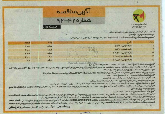 خرید انواع پایه بتونی 
