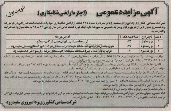 اجاره قطعات زراعی 