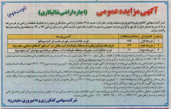 اجاره قطعات زراعی 