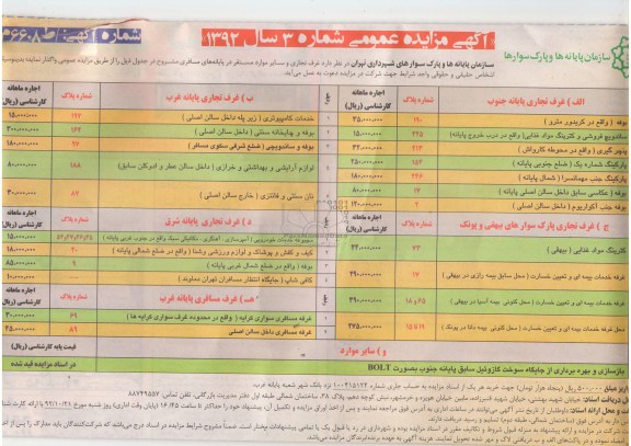 واگذاری غرف تجاری و سایر موارد مستقر در پایانه های مسافری