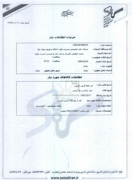 قند 500 گرمی اباریس