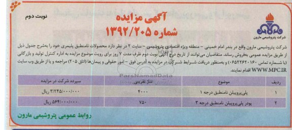 فروش محصولات نامنطبق پلیمری