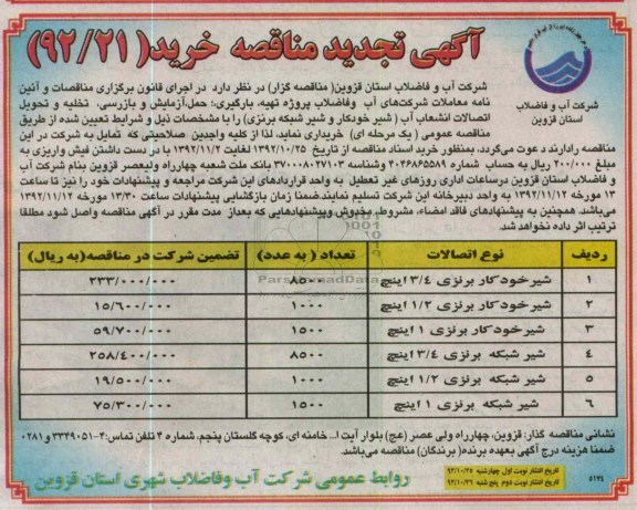  شیر خودکار برنزی 4/1 اینچ