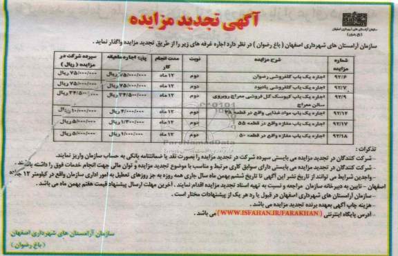 اجاره یک باب گلفروشی رضوان
