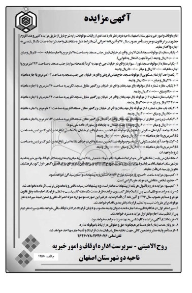 یک باب مغازه مزایده 