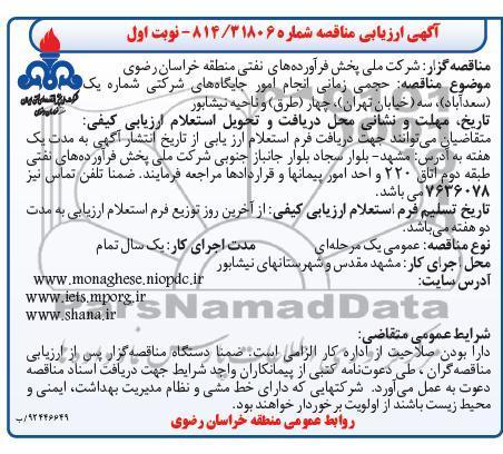 حجمی زمانی انجام امور جایگاه های شرکتی 