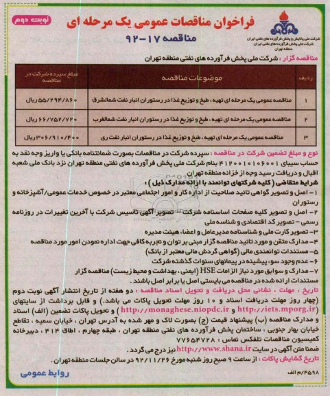 تهیه ، طبخ و توزیع غذا در رستوران 