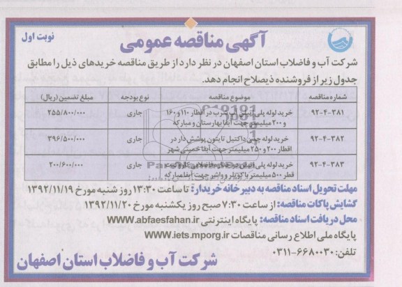 خرید لوله پلی اتیلن آب شرب 