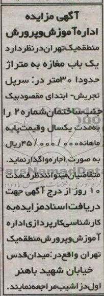 اجاره یک باب مغازه 