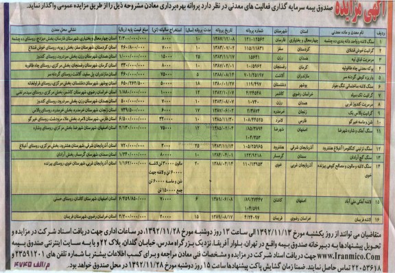 واگذاری پروانه بهره برداری معادن 