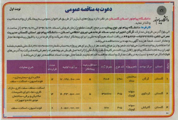 خاکبرداری - بستر سازی - فونداسیون - اسکلت - سقف ...