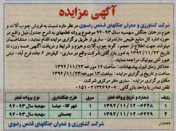 فروش چوب آلات و هیزم درختان جنگلی 