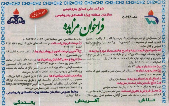 اجاره یک باب فروشگاه بزرگ .....