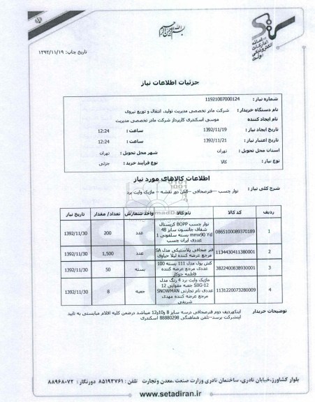 نوار چسب ---فنرصحافی --کش دور نقشه -- ماژیک وایت برد