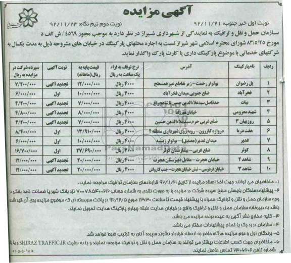 اجاره محلهای پارکینگ