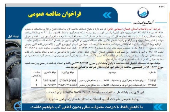 اجرای شبکه جمع آوری و انشعابات فاضلاب 